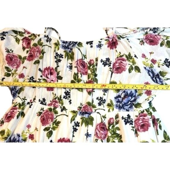 Love Delirious Maternity XL Floral Dress Cold Shoulder Boho Cottagecore Spring - Picture 4 of 9